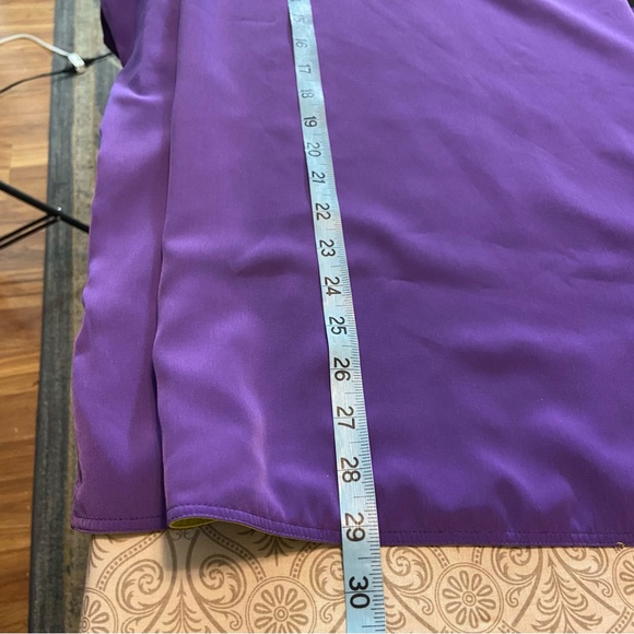 Vintage 90s Grove Avenue 22W Reversible Purple Yellow Blouse Tee Shirt Top - Picture 3 of 13